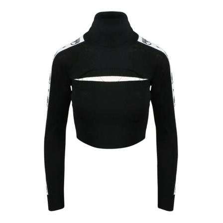 Chiara Ferragni Collection Logo Tape Knitted Set svart, Dam Polotröjor, Dam, Storlek: S