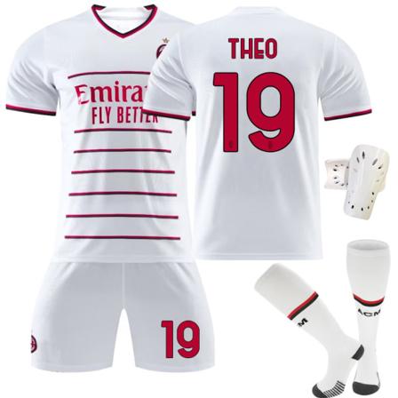 AC Milan bortatröja Rafael Leao fotbollströja för barn THEO 19 With sock protect #22