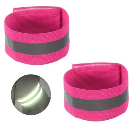 2-pack refleks armbåndreflekser borrelås rosa
