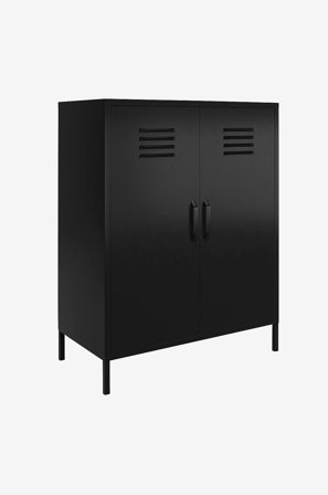 Dorel Home - Skap med 2 dører Metall Mission District - Svart - Kommoder - Fra Homeroom