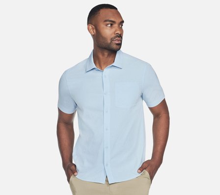 Skechers, GO WALK Air Short Sleeve Shirt, S, Blå, Herre