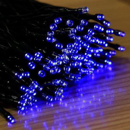 22m Solar Garland 200 Led 8 Lights String Lights Idealisk för fest, bröllop, födelsedagar och utomhusträdgård (blå) [energiklass A +++]