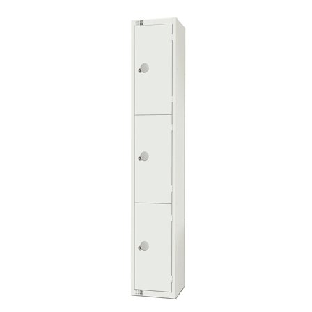 Elite white locker, 3 door, 1800x300x300 mm, all white