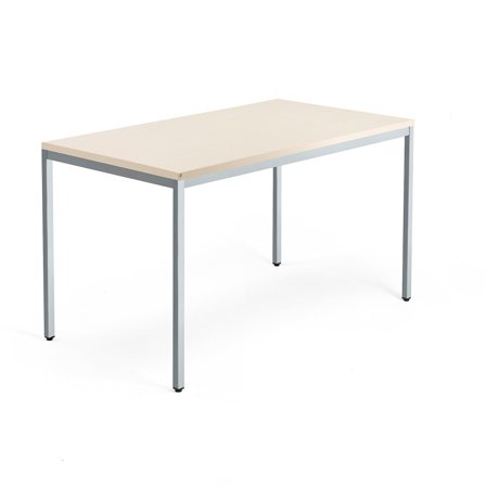 Tisch QBUS, 1400 x 800 mm, Silber/Birke