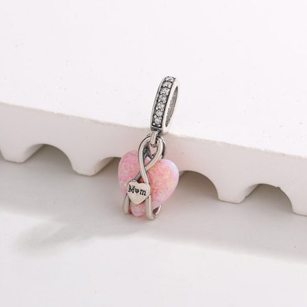 Pandora Two-Tone Wrapped Heart Charm, S925 Sterling Sølv