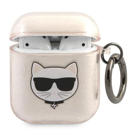 Karl Lagerfeld Glitter Choupette Kotelo AirPods 1 / 2 - Kultainen
