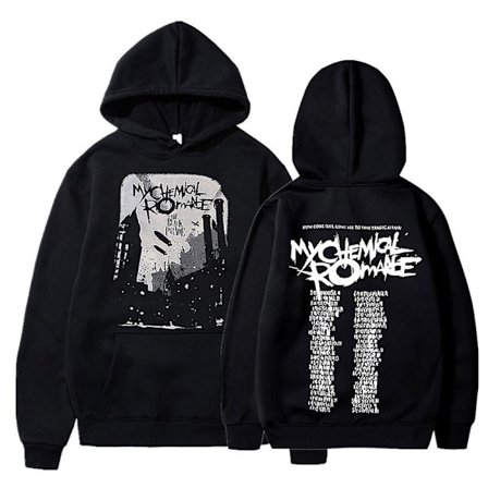 My Chemical Romance Hoodies Mænd/kvinder Sort Hoody Parade Punk Emo Rock Sweatshirt Efterår Vinter Jakke Frakke Oversize Tøj Topper