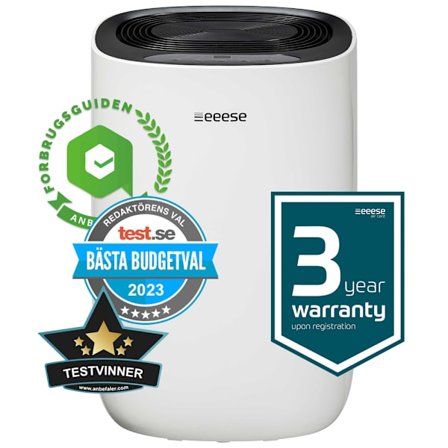 eeese Emil avfukter 10L/dag med automodus og tørkefunksjon