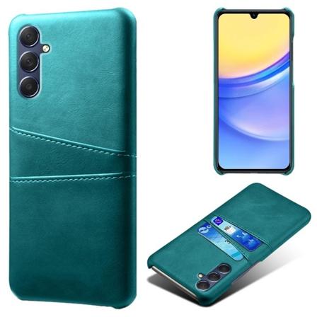 Til Samsung Galaxy A15 KSQ PU-læderbelagt skal hårdt etui Green