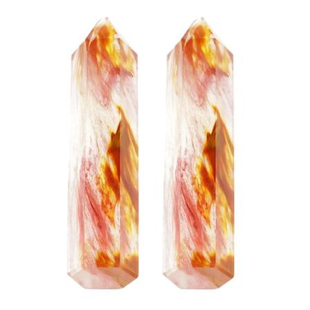 2 st Naturkristall Smältsten Sex Kanter Punkt Sten Dekor Ornament 7-9cm
