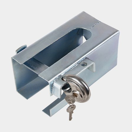 Antivol pour remorque, 230 x 110 x 110 mm, adapté à l’attelage à boule, avec clés et cadenas disque