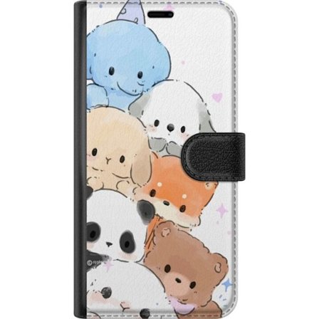 Kompatibelt Lommeboketui til Samsung Galaxy A26 Kawaii dyrestabel med søte figurer i pastellfarger myk skisset stil og sjarmerende uttrykk perfekt fo