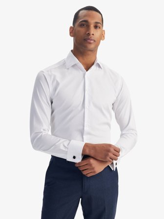 John Henric Men's Weißes Hemd Slim Fit Size 44