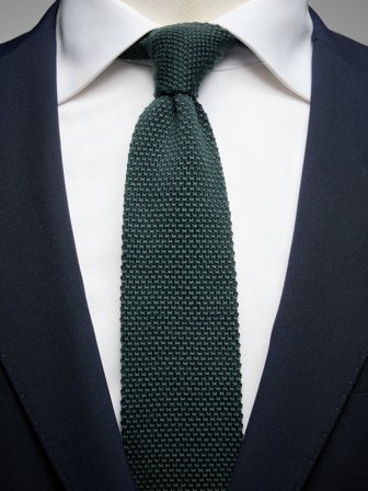 John Henric Men's Green Wool Knitted Tie Size 6