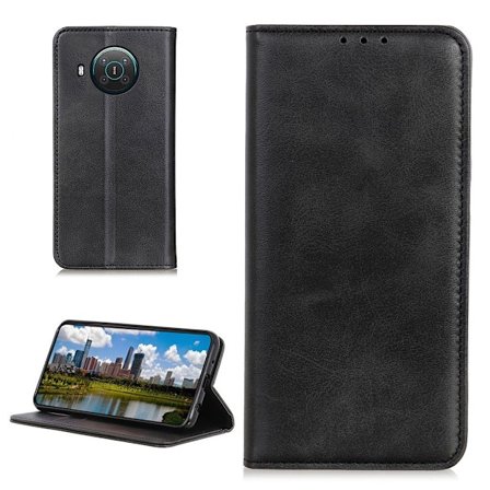 Wallet-style ægte Læder Flipcase til Nokia X10 / X20 - Sort