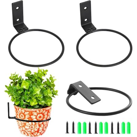 Seinäkiinnitettävä ruukkuteline, 3 kpl, ulkokäyttöön, ZQKLA