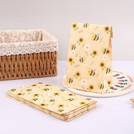 10 st Honey Bee Presentpåsar Födelsedagsfest Godisförpackningspåsar