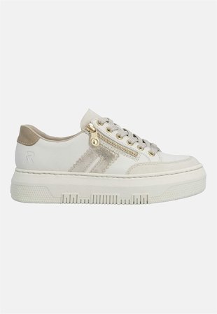 Rieker - Joggesko i skinn i lys beige for damer i størrelse 38 - Cellbes