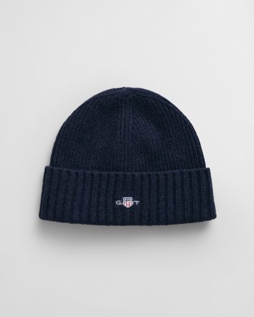 GANT Teenager Beanie aus Wolle (S-M) Marineblau