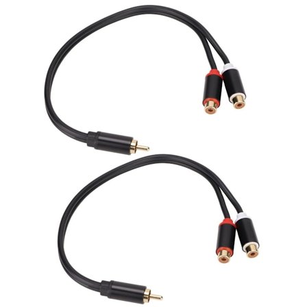 RCA-splitterkabel 1 hane till 2 hona stereo guld KLB