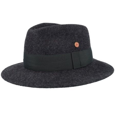 Mayser - Grå fedora Hatt - Torino Wolle Plus Lava Fedora @ Hatstore
