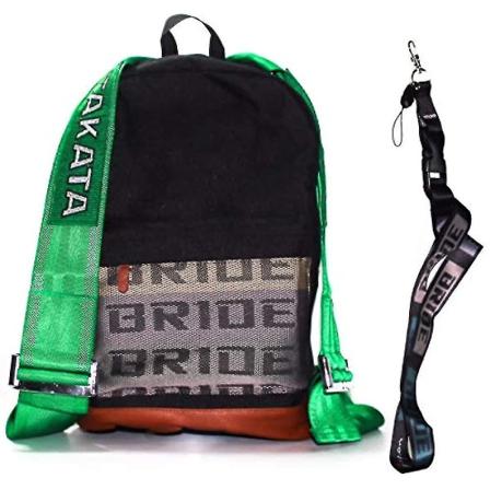Rion Jdm Takata Ryggsekk Bag + Gratis Bride Lanyard Grønn Racing Stropper Sele Laptop Lomme Og Den Kuleste Looken Noensinne