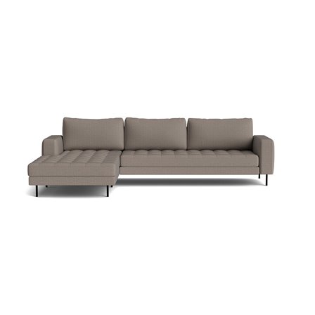 Rouge XL Chaiselongue-Sofa, links, Basel Hell Graubraun, minimalistisches Design, hoher Sitzkomfort, modernes Ecksofa für Wohnzimmer, 89cm.