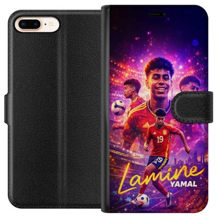 Yhteensopiva Lompakkokotelo Apple Apple iPhone 7 Plus Lamine Yamal jalkapallo juliste Espanjan maajoukkueen pelipaidassa dynaamisella liikkeellä, vä