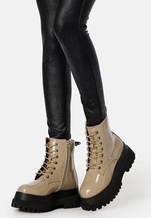 Bianco Gas Laced Up Boot Taupe Sko