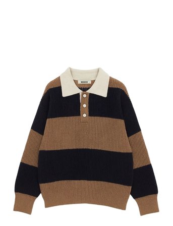 Woodbird Wblotu Striped Polo - Brown - L