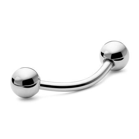 Piercing banane avec petite billes en acier chirurgical argenté 10 mm pour hommes - Bijoux pour piercing à l'oreille - Bijoux de piercing