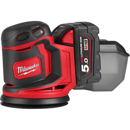 Milwaukee M18 BOS125-502B Excentersliber med batteri og oplader, Maskiner