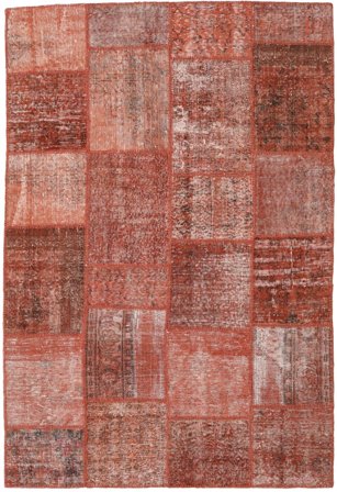 158X234 Tappeto Patchwork Moderno Rosso/Rosa (Lana, Turchia) Carpetvista