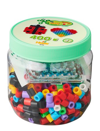 Hama Maxi Beads Tub 400 Pcs Green Lid Patterned Hama