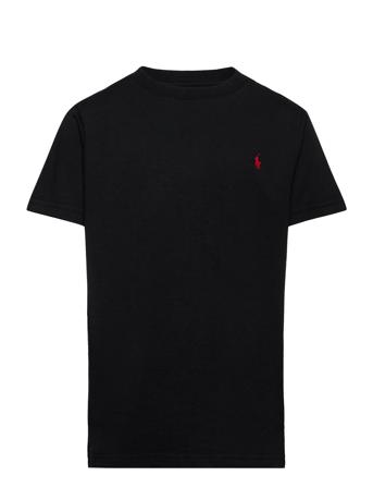 Cotton Jersey Crewneck Tee Tops T-shirts Short-sleeved Black Ralph Lauren Kids