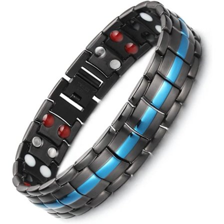 Titanstål Magnetiska Armband för Män, 4 Element Dubbelrad Ultrastark Magneter Armband Magnetiska Brazaletes med Justerbar