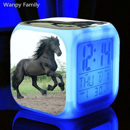 Juokseva Hevonen Herätyskello 7 Väriä Hehkuva Led Digitaalinen Herätyskello Lasten Lelut Monitoiminen Valoisa Värinvaihto Kellot Reloj