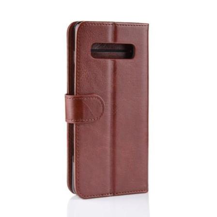 Crazy Horse Plånboksfodral till Samsung Galaxy S10 - Brun Brown