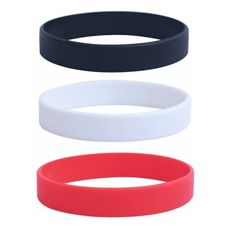 1 st Sports Armband Färg Silikon Student Basketboll Fitness Spel Par Armband Män (S, svart vit röd)