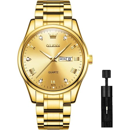 Luksuriøs Herreklokke i Rustfritt Stål, Stor Urskive, Lettlest Analog Quartz Herreklokke, Enkel Vanntett Selvlysende Daglig Armbåndsur