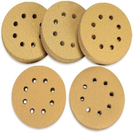 100-pak slibepapir, 125 mm med velcro 60 80 120 150 220 korn 8 huller sorteret til excentersliber
