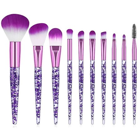 Meikkisiveltimet Setti Matkalle, Kristalli Meikkisiveltimet Poskipuna Sivellin, Violetti Meikkisiveltimet, Glitter Meikkisiveltimet (violetti)
