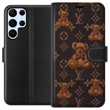 Kompatibelt Lommeboketui til Samsung Galaxy S22 Ultra 5G Bjørner med mønster luksus logo mote stil