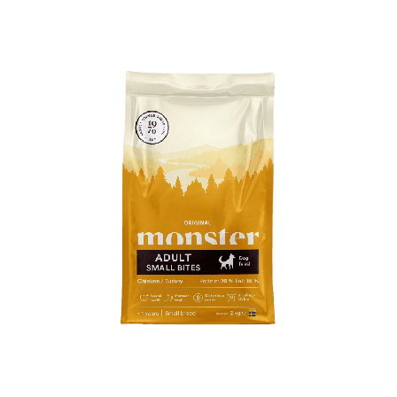 Monster Pet Food - Dog Original Adult Small Bites 2 kg - Hund - Hundefôr & hundemat - Tørrfôr for hund - ZOO.no