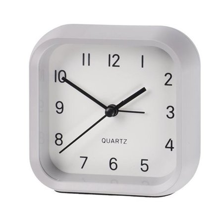 Batteridrevet analog vekkerklokke Glocube - Lysegrå