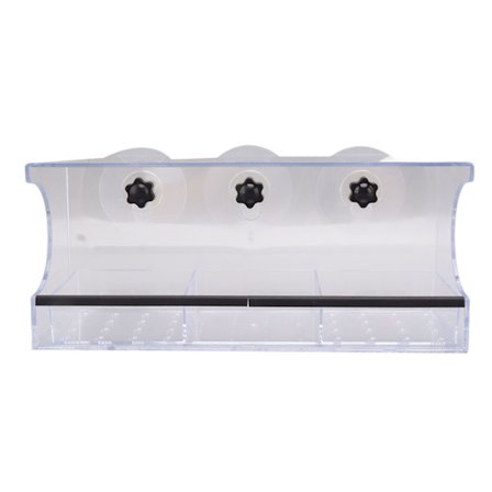 Transparent fågelmatare med starka sugkoppar för fönster och balkonger