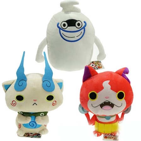 3 st Yokais Watchs Plyschleksak Docka Jibanyan Komasan Whisper Youkai Plyschleksak Docka hänge Leksaker Fylld Docka