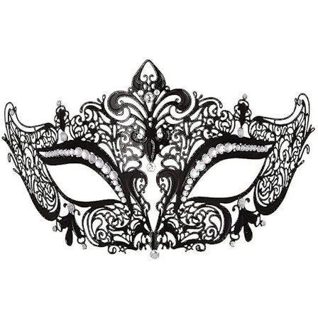Maskerademaske for kvinner, metall, rhinestones, venetiansk, ball