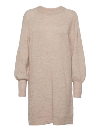 Slflulu Ls Knit Dress O-Neck Grey Selected Femme
