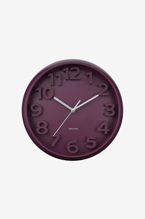 Karlsson - Vægur Elevated Classic Numbers - Lilla - Vægure og bordure - Fra Homeroom